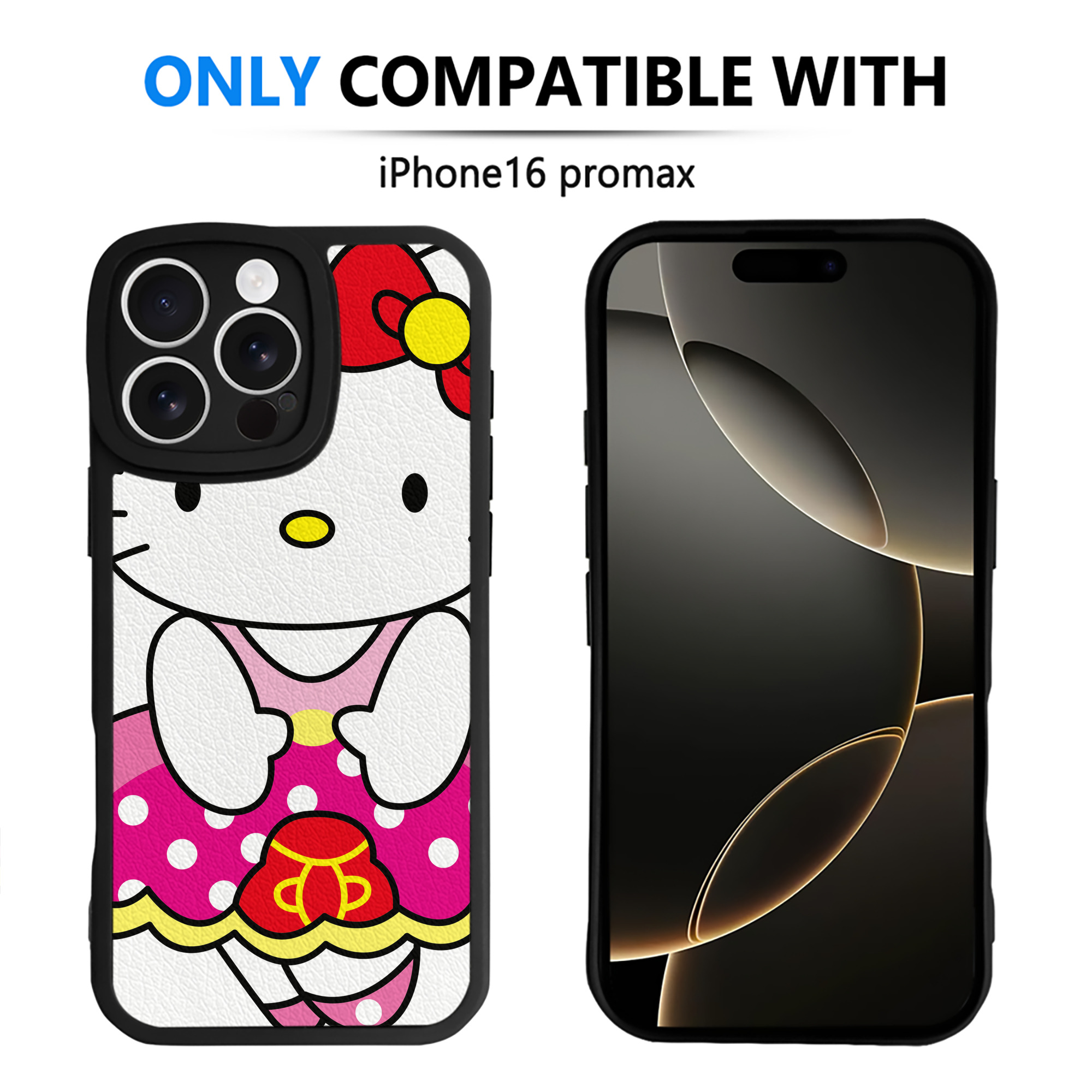 （画像用） Hello Kitty ハローキティ 【iPhone 16シリーズ対応】シリコンスマホケース（レザー調） 材質：シリコン